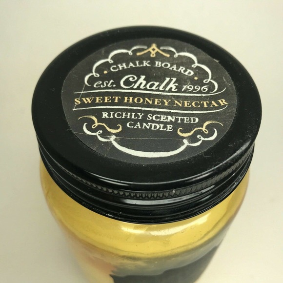 Chalk Board Candle Sweet Honey Nectar Glass Jar Ball DW Home - Picture 1 of 8